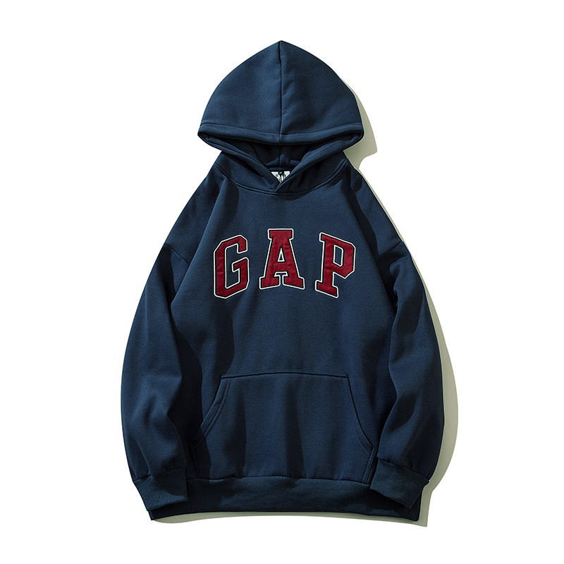 Худи бренда GAP насыщенного синего цвета с карманом и большим лого