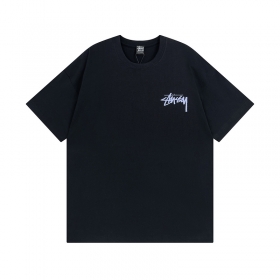 Черная футболка Stussy с брендовым текстовым принтом