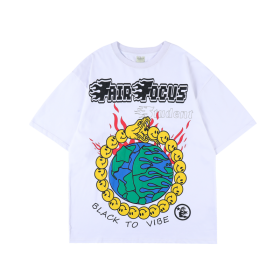 Белая футболка Fair Focus с принтом и надписью Black to vibe