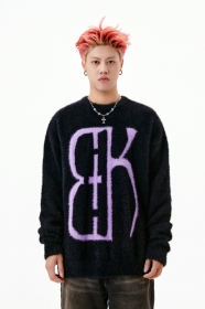 Оригинальный свитер бренда Black air черный с буквами "BК"