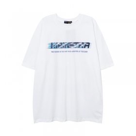 Стильная белая KIRIN STRANGE футболка с изображением "фигура в потоке"