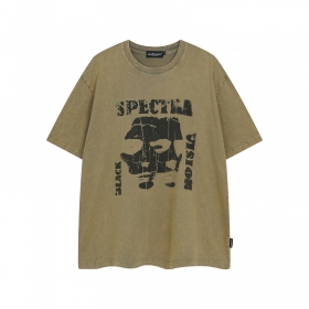 Просторная коричневая SPECTRA VISION футболка прямого кроя