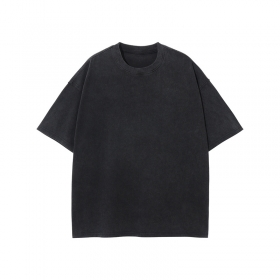 Чёрная вываренная футболка ARTIEMASTER с потёртостями