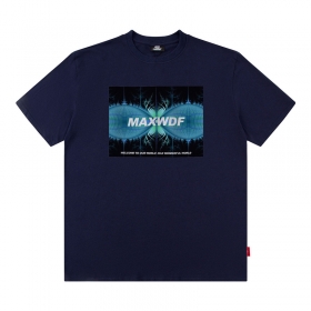 Тёмно-синего цвета MAXWDF оверсайз футболка с лого на груди