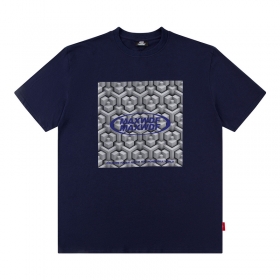Классическая футболка MAXWDF тёмно-синего цвета с коротким рукавом