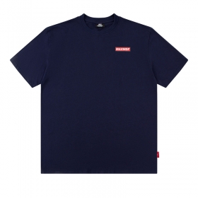 Стильная тёмно-синяя MAXWDF футболка свободного покроя