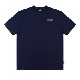Универсальная свободного кроя тёмно-синяя MAXWDF футболка