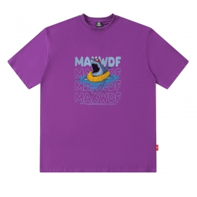 Трикотажная 100% хлопковая фиолетовая MAXWDF футболка