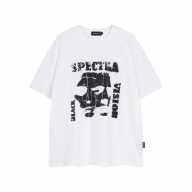 Оверсайз SPECTRA VISION футболка в белом цвете с принтом