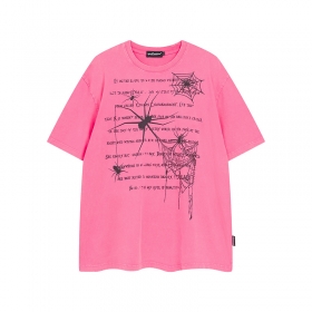 С принтом паутины футболка в розовом цвете SPECTRA VISION