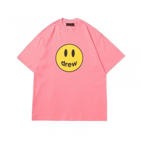 Насыщенно-розовая футболка от бренда DREW HOUS с круглой горловиной