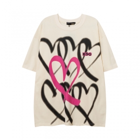Кремового цвета KIRIN STRANGE футболка с принтом "сердца"