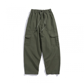 Широкие с боковыми карманами на липучках штаны PMGO цвет-зелёный
