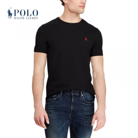 Ralph Lauren в черном цвете хлопковая футболка с красным лого
