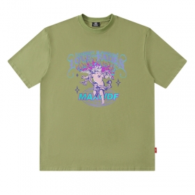 Хаки-цвета хлопковая футболка MAXWDF с принтом "Ангел"