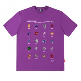 Фиолетовая MAXWDF свободная футболка с принтом и нашитым патчем 