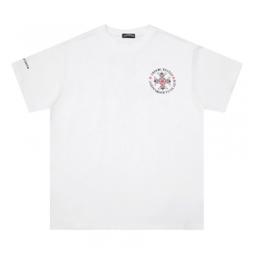 Свободного фасона удлинённая белая футболка Chrome Hearts с надписью