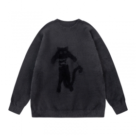 Тёмно-серый оверсайз мягкий свитер Rhythm Club с прямым подолом