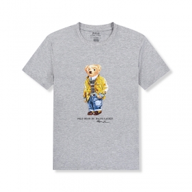 Ralph Lauren стильная с принтом мишки футболка в сером цвете