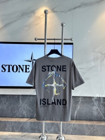 Серая футболка STONE ISLAND из хлопка качественная модель