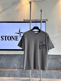 STONE ISLAND темно-серая футболка из качественного материала