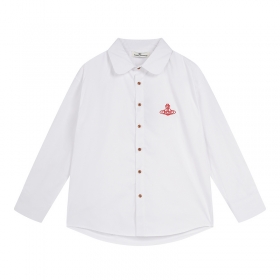 Белого цвета рубашка с воротником на пуговицах Vivienne Westwood