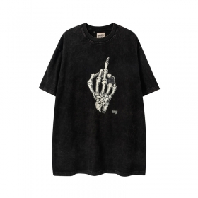 GALLERY DEPT черная стильная футболка с принтом "палец скелета"