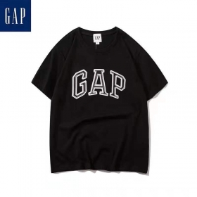 Стильная чёрная из натурального хлопка GAP футболка с широкой проймой