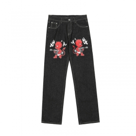 От бренда Knock Knock черного цвета джинсы с печатью "Дьяволята"