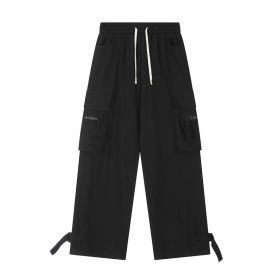 Чёрные на резинке с завязками Ken Vibe свободные брюки-карго