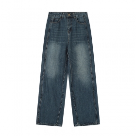 Прямые повседневные джинсы Ken Vibe тёмно-синие в ретро стиле