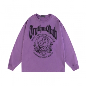 Модный свитшот лавандового цвета Rhythm Club с принтом "Розы"