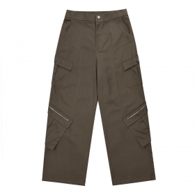 Свободные коричневые UNINHIBITEDNESS брюки карго из хлопка