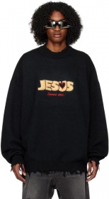 От бренда VETEMENTS свитшот черного цвета с принтом "Иисус"