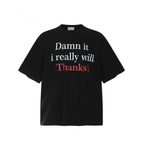 С надписью "Damn it i realle will thanks" Dontcower футболка черная