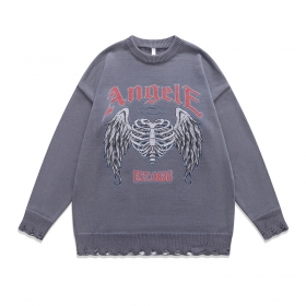 Серого цвета с рисунком "Кости ангела" TKPA эффектный свитер