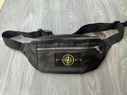 Stone Island чёрная поясная сумка из водоотталкивающего материала