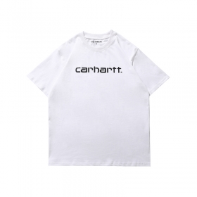 Белая футболка Carhartt с чёрным логотипом на груди