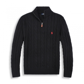 Эффектный свитер Polo Ralph Lauren черный с эластичными манжетами