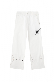 DYCN качественные хлопковые джинсы выполнены в белом цвете