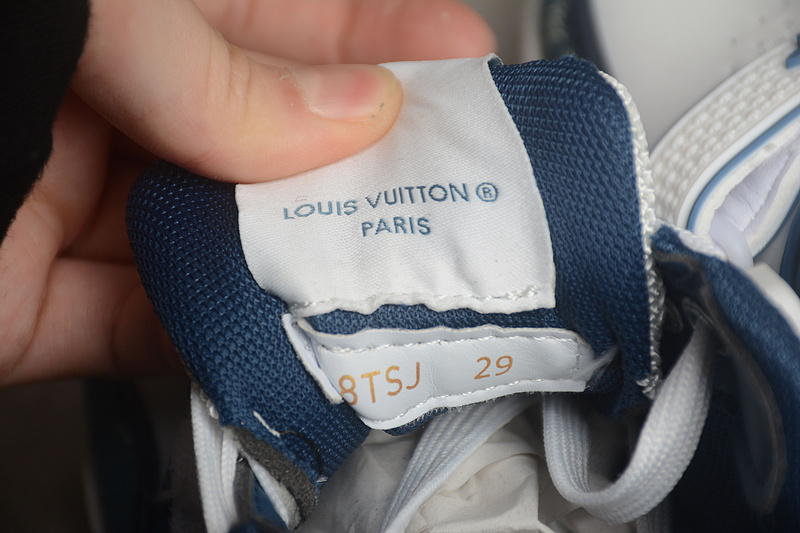Синие с джинсовыми вставками и сеткой Louis Vuitton кроссовки