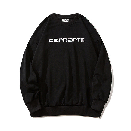 Чёрный с белой надписью на груди Carhartt повседневный свитшот