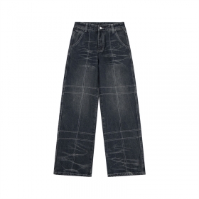 Тёмно-синие прямые джинсы Ken Vibe с декоративными строчками