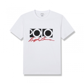 С большой надписью "POLO" футболка белого цвета Ralph Lauren