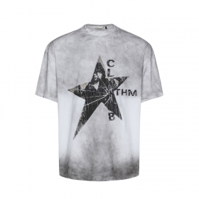 Унисекс серо-белая футболка Rhythm Club с рисунком "Звезда" по центру