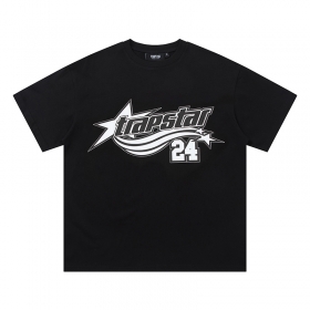 Чёрная Trapstar 24 футболка со спущенной плечевой линией рукава