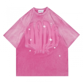 Выстиранная розовая Made Extreme свободного покроя футболка