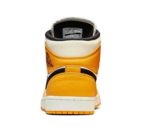 Желтые с фиолетовым кроссовки Air Jordan Mid кожа