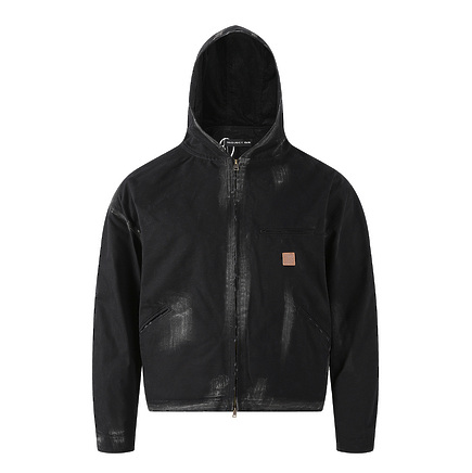 Project G/R джинсовая черная курка с белыми потертостями