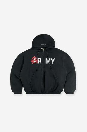 Куртка Project G/R двухсторонняя черная-милитари с капюшоном 